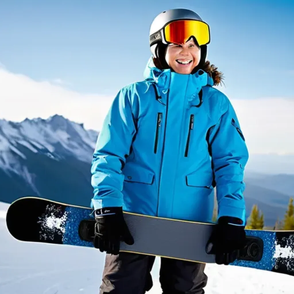 스노우보드 초보 탈출법 - **Prompt 1: The First Step onto the Snow with Perfectly Fitted Gear**
    "A young adult, perhaps in...