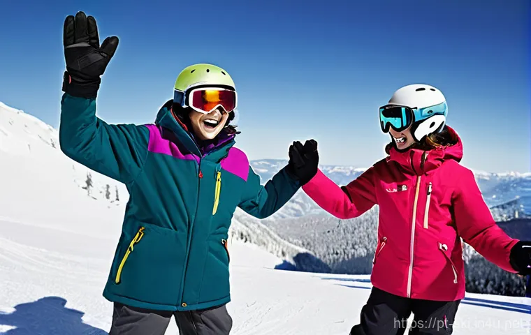 스노우보드 커뮤니티 활용법 - **Prompt:** A diverse group of 5-7 snowboarders, composed of men and women across various age groups...