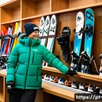 스키 초보 장비 렌탈 팁 - **Image Prompt: First-Time Ski Rental Experience**
    A bright, clean, and well-organized ski renta...